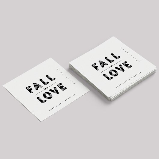 Moderne Herfst in liefde | Zwart-wit bruiloft Servet