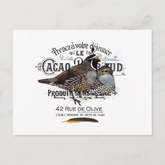 moderne  herfst kwartel briefkaart (Voorkant)