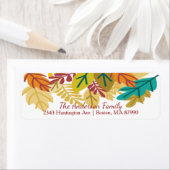 Moderne herfst laat retour adres label (Insitu)