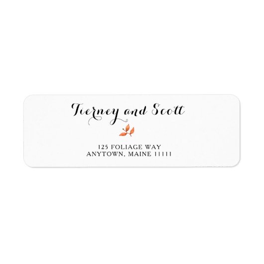Moderne Herfst Leaf Waterverf Return Address Label (Voorkant)