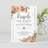 Moderne Herfst marigold brunch abd bubbuluitnodigi Kaart (Staand voorkant)