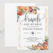 Moderne Herfst marigold brunch abd bubbuluitnodigi Kaart (Voorkant / Achterkant)