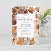 Moderne Herfst Neutraal Bloemen Lijst Bruidslunch Kaart (Staand voorkant)