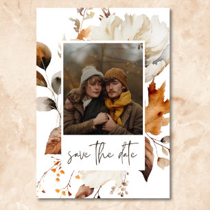 Moderne Herfst Neutral Floral Lijst Wedding Save The Date