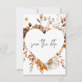 Moderne Herfst Neutrale Bloem Frame Bruiloft Save The Date (Voorkant)