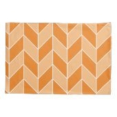 Moderne herfst Oranje perzik visgraat Chevron Kussensloop (Achterkant-Links)