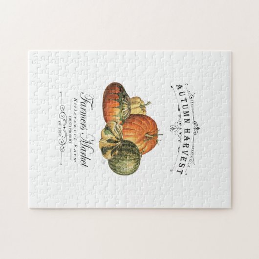 moderne  herfst, pompoen en pompoen legpuzzel (Horizontaal)