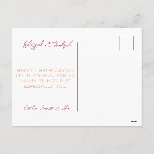 Moderne Herfst Pumpkin Harvest Thanksgiving Greeti Feestdagenkaart (Achterkant)