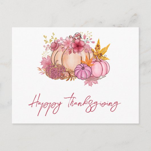 Moderne Herfst Pumpkin Harvest Thanksgiving Greeti Feestdagenkaart (Voorkant)