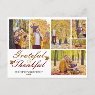 Moderne Herfst Thanksgiving familie foto collage H Feestdagenkaart
