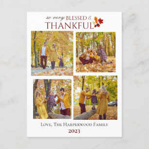 Moderne Herfst Thanksgiving Familiefoto Collage Feestdagenkaart