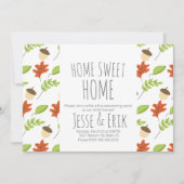 Moderne Herfst Trees en Acorn Housewarming Party Kaart (Voorkant)