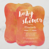 Moderne herfst Waterverf babydoucheuitnodigingen Kaart (Voorkant / Achterkant)