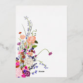 Moderne herfst wild bloemen script vrijgezellenfee folie uitnodiging (Achterkant)