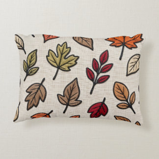 Moderne herfstbladeren geborduurd esthetisch accent kussen