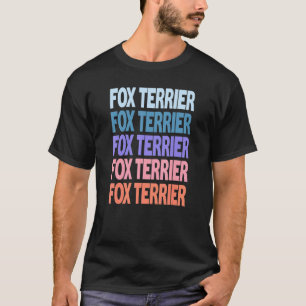 Moderne herhaalde tekst Fox Terrier T-shirt