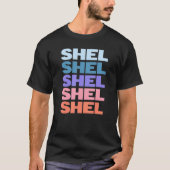 Moderne herhaalde tekst shell t-shirt (Voorkant)