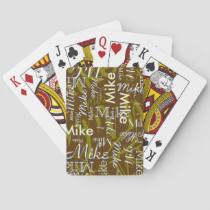Moderne Herhalende Naam Cool Oversized Pokerkaarten