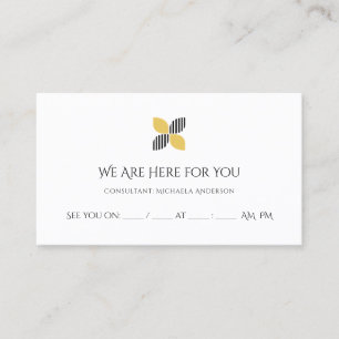 Moderne herinnering benoeming Chic Black Gold Logo Afsprakenkaartje