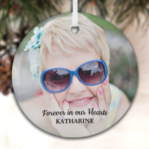 Moderne herinnering Eenvoudige herinnering Foto Gl Glas Ornament