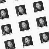 Moderne Herinneringsfoto Funeral Vierkante Sticker