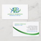 Moderne hersizable Swoosh Monogram Visitekaartje (Voorkant / Achterkant)