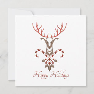 Moderne Herten & Candy Canes Kerst Kaart