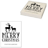 Moderne Herten Vrolijk Kerstfeest, Familie Groot Rubberstempel (Gestempeld)