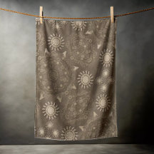 Moderne hexa sepia gouden ursidae mandala kunst