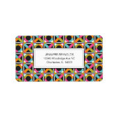 Moderne Hexagon Quilt Pattern Adresetiketten Etiket (Voorkant)