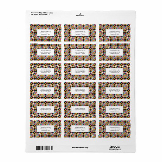 Moderne Hexagon Quilt Pattern Adresetiketten Etiket (Full Sheet)