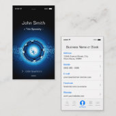 Moderne Hi Tech - iPhone iOS flat design Visitekaartje (Voorkant / Achterkant)