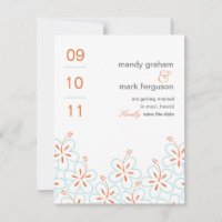 Moderne Hibiscus Save The Date Kaart
