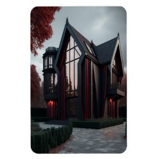 Moderne high-tech Gothic House buitenontwerp. Magneet