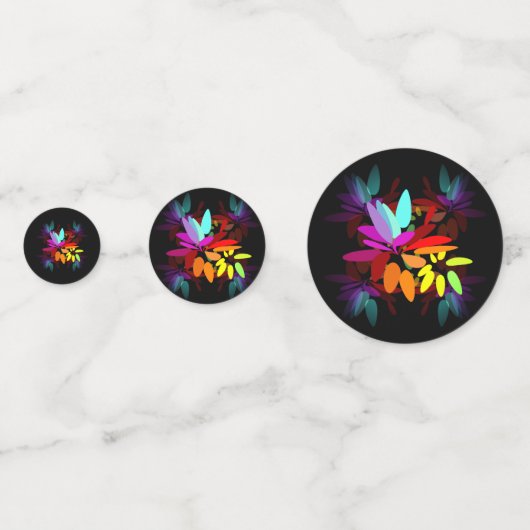 Moderne Hippie Psychedelic Style Rainbow-kleuren Confetti (Voorkanten)