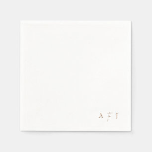 Moderne hoek Initialen "tot" bruiloft Servet