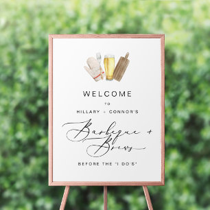 Moderne Hoekige Oefenoproep Calligrafie BBQ & Brou Poster