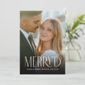 Moderne Holiday Newlyly Mariage Faire-part (Debout devant)