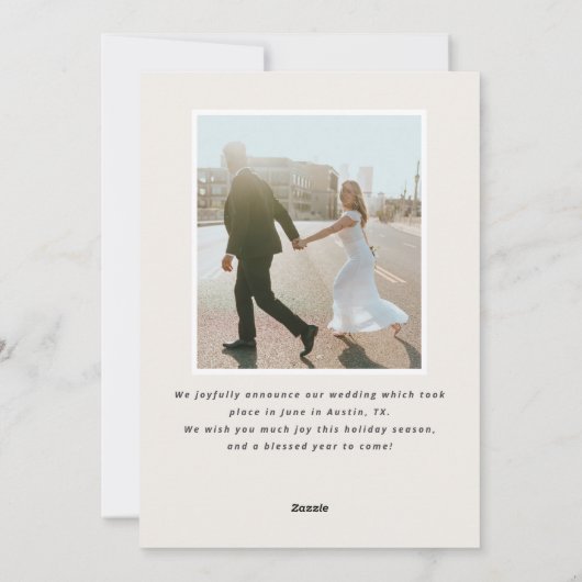 Moderne Holiday Newlyly Mariage Faire-part (Dos)