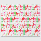 Moderne Holly Jolly Typografie Cadeaupapier (Vlak)