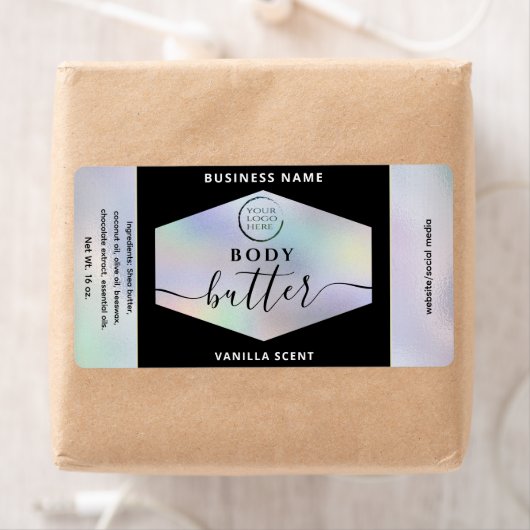 Moderne holografisch het manuscriptlichaam van uw  etiket (Insitu)