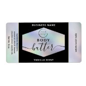 Moderne holografisch het manuscriptlichaam van uw  etiket (Voorkant)