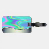 Moderne holografisch, monogram bagagelabel (Achterkant horizontaal)