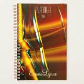 Moderne Holografische Amber Gold Gepersonaliseerde Planner (Voorkant)