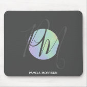 Moderne holografische cirkelmonogram - Mousepad Muismat (Voorkant)