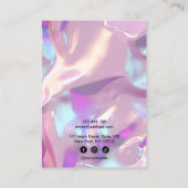 Moderne holografische eenhoornscript oorscherm visitekaartje (Achterkant)