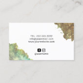 Moderne holografische glitter Glam Gold Salon & Sp Visitekaartje (Achterkant)