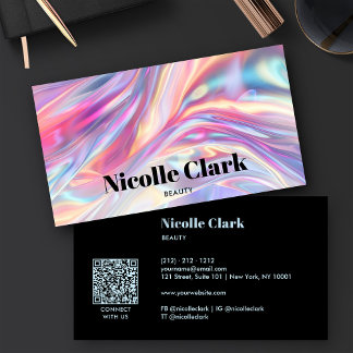 moderne holografische iriserende QR-code Visitekaartje
