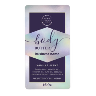 Moderne holografische logo script body boter l etiket