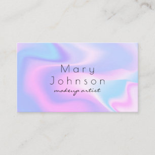 Moderne holografische make-up artiest pastel regen visitekaartje